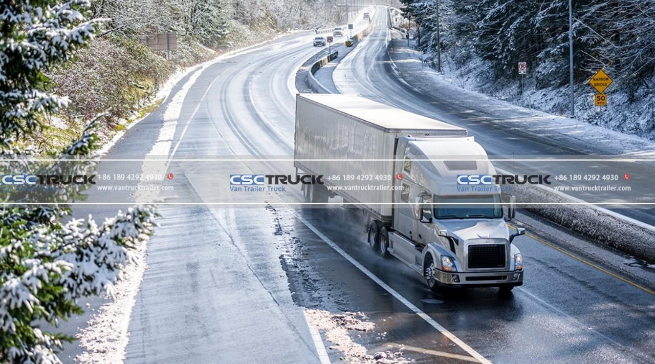 Trailer truck Weather and Road Conditions
