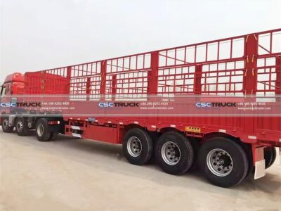 100 Ton Cattle Trailer Livestock Transportation Trailer Red