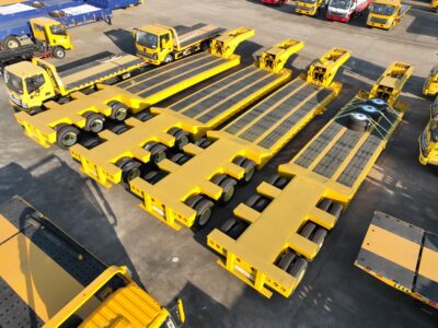 3-Axle 60T Hydraulic Gooseneck Detachable Lowbed Trailer