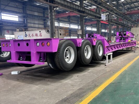 80T Hydraulic Gooseneck Detachable Lowboy Trailer